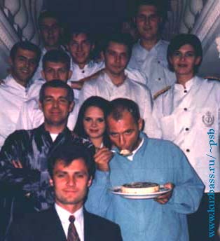 Chris eating the cake